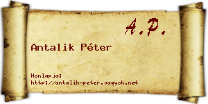 Antalik Péter névjegykártya